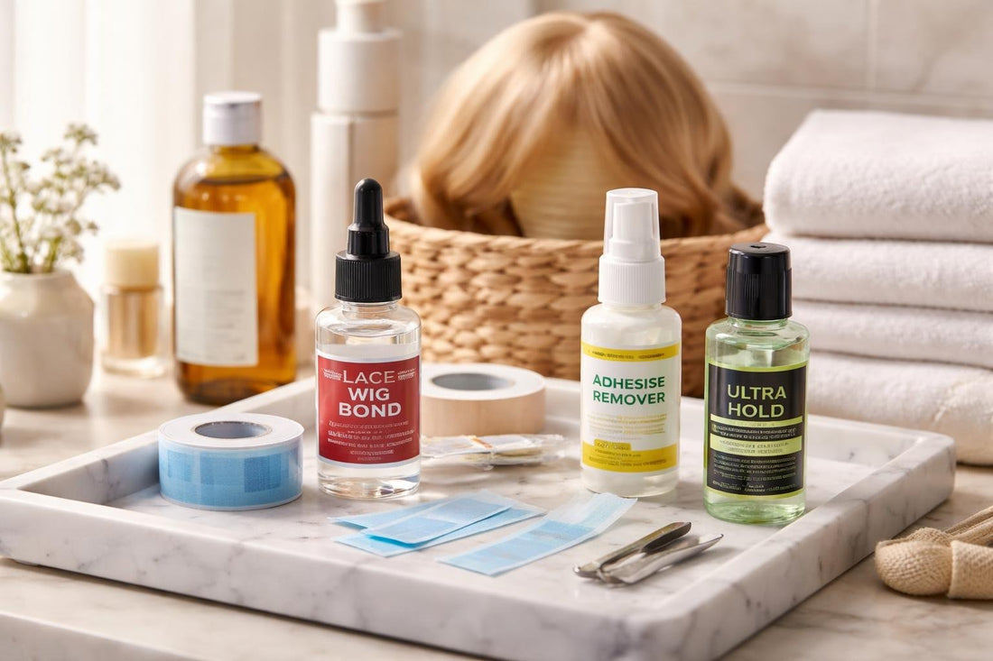 Wig adhesives and tape for winter hold