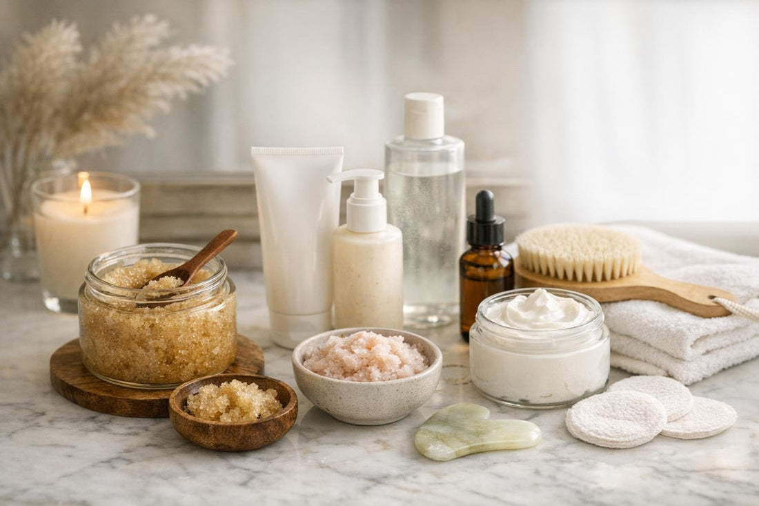 Body scrub and winter body lotion routine for smooth skin