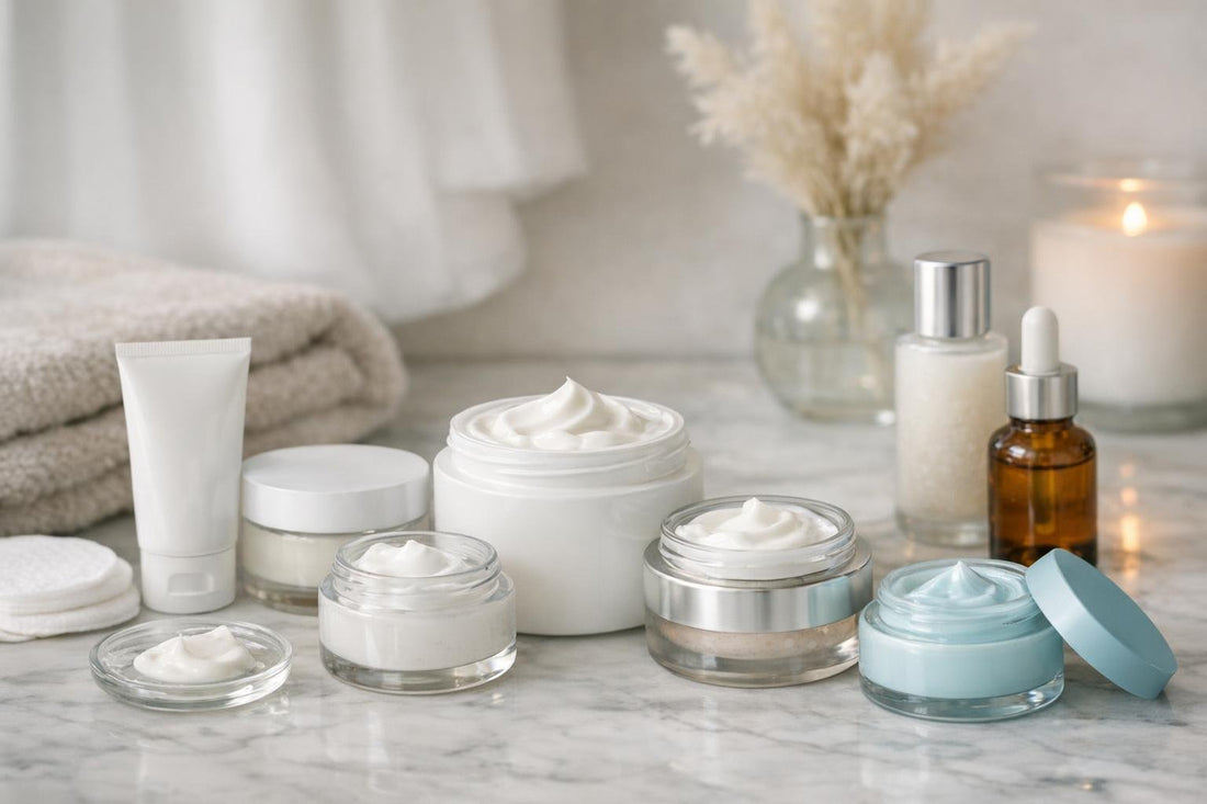 assortment of facial moisturizers for winter dry skin