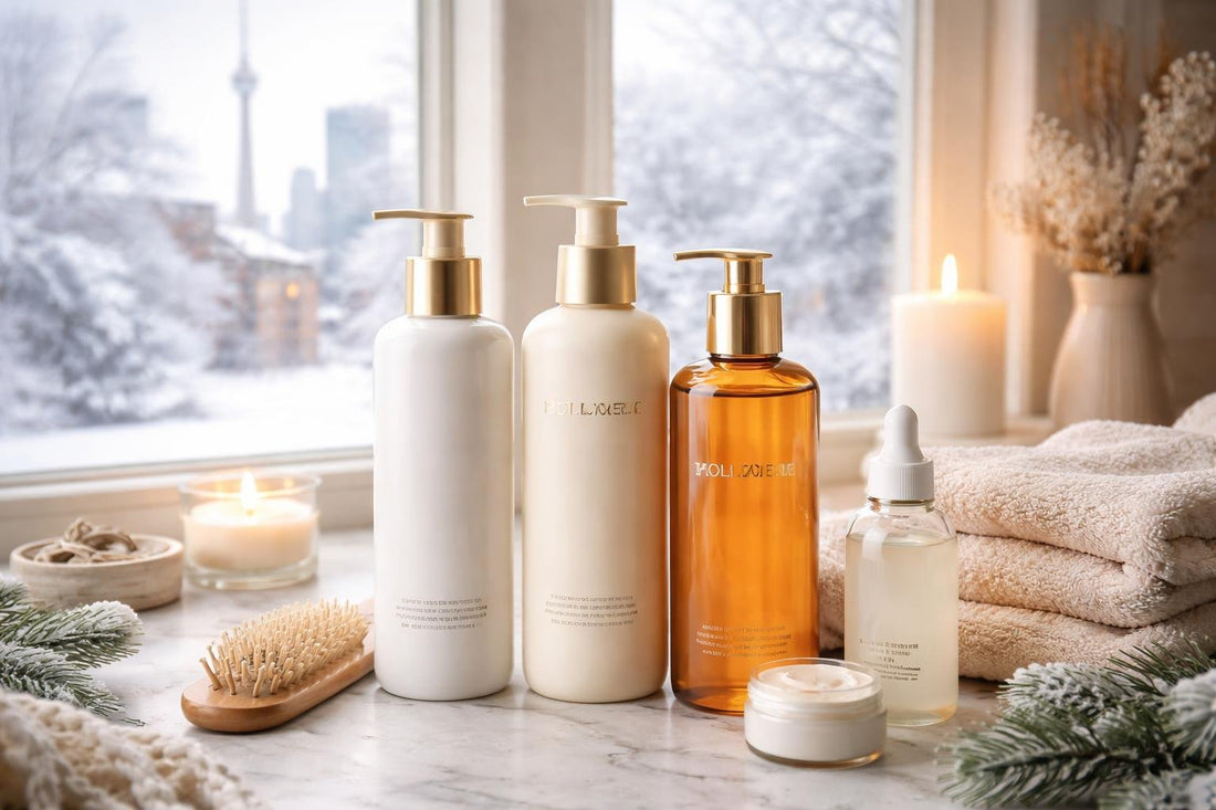 Toronto winter hair care shampoo and conditioner display
