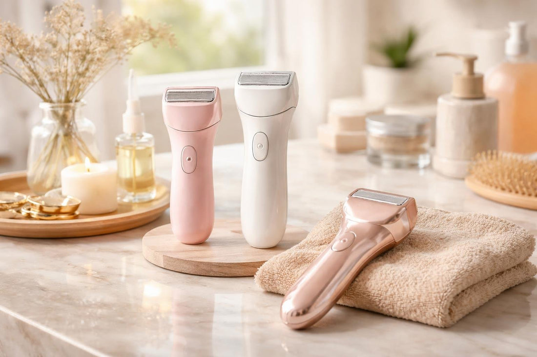 Women using foil shaver for gentle at-home shaving
