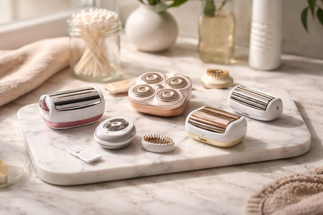 Variety of women's shaver replacement heads and fit tips