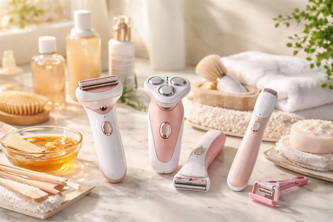 women using electric shaver for sensitive skin
