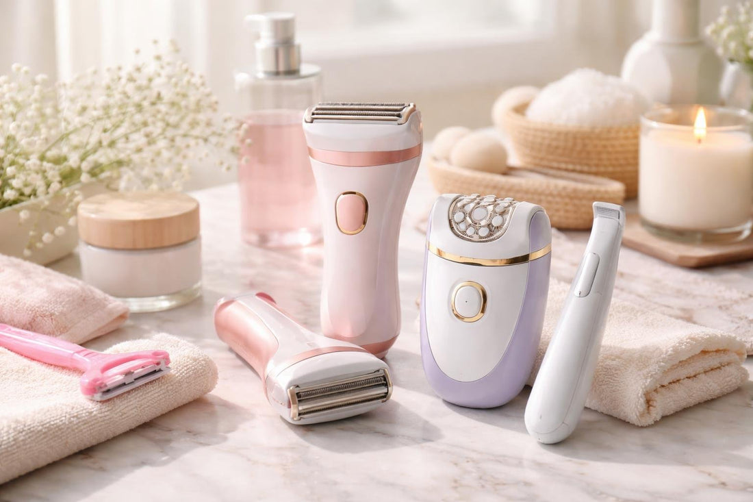 Women’s foil shavers and alternatives display for sensitive skin