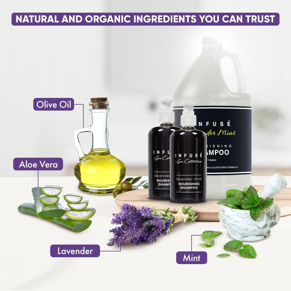 1-Shoppe All-in-Kit Infuse Lavender Mint gallon packaging, designed for elegant hotel presentation.