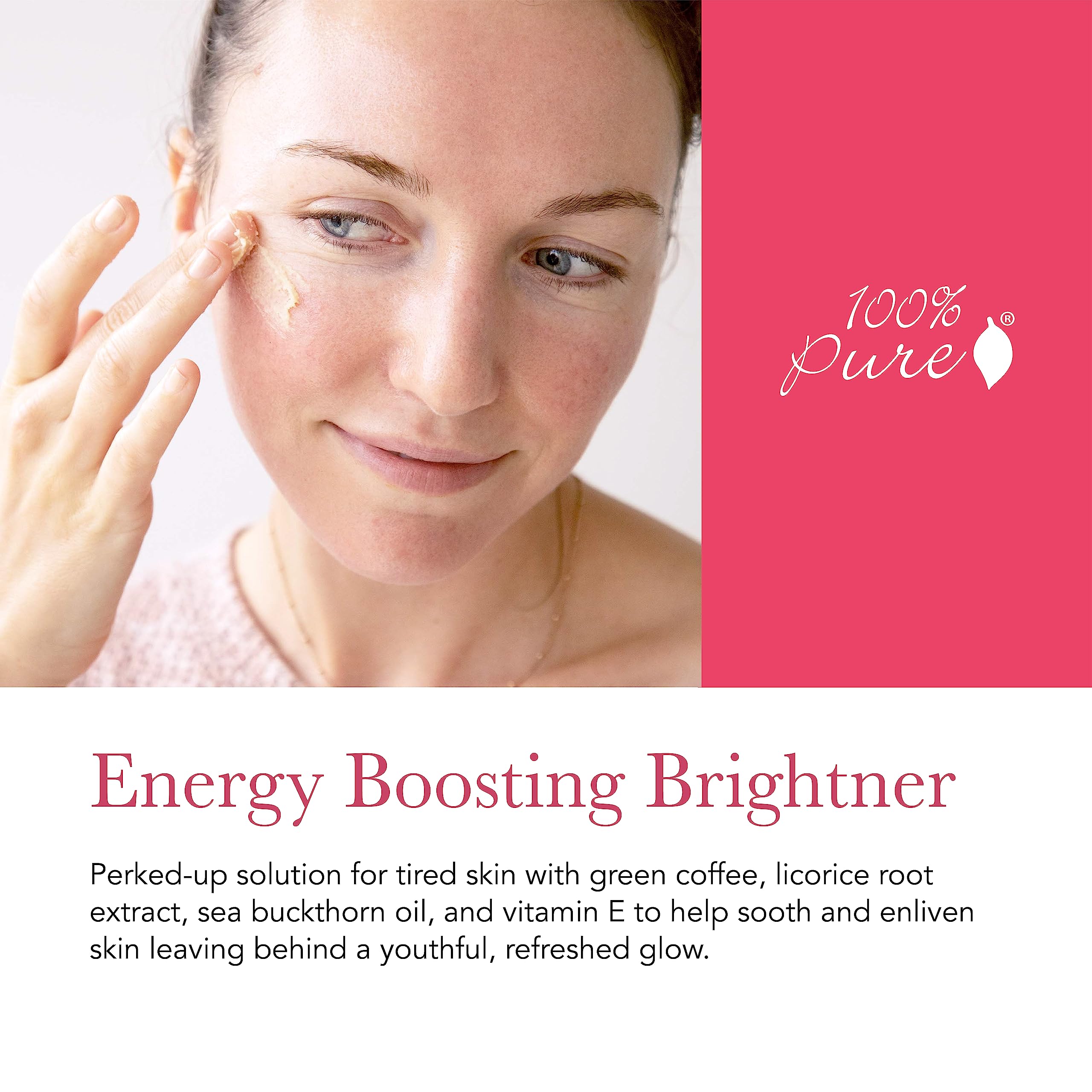 Hyaluronic acid in 100% PURE Coffee Bean Caffeine Face Cream provides surface hydration