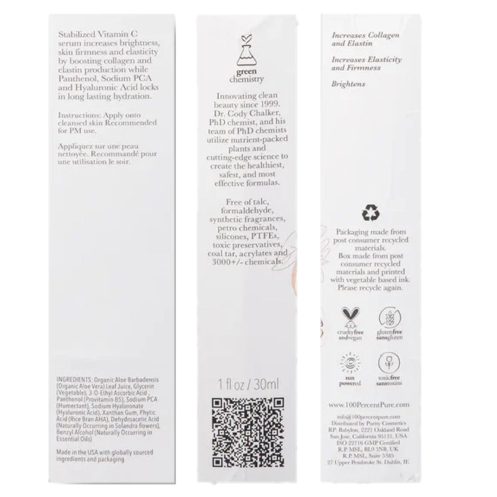Application scene of 100% PURE Vitamin C Serum in a skincare routine