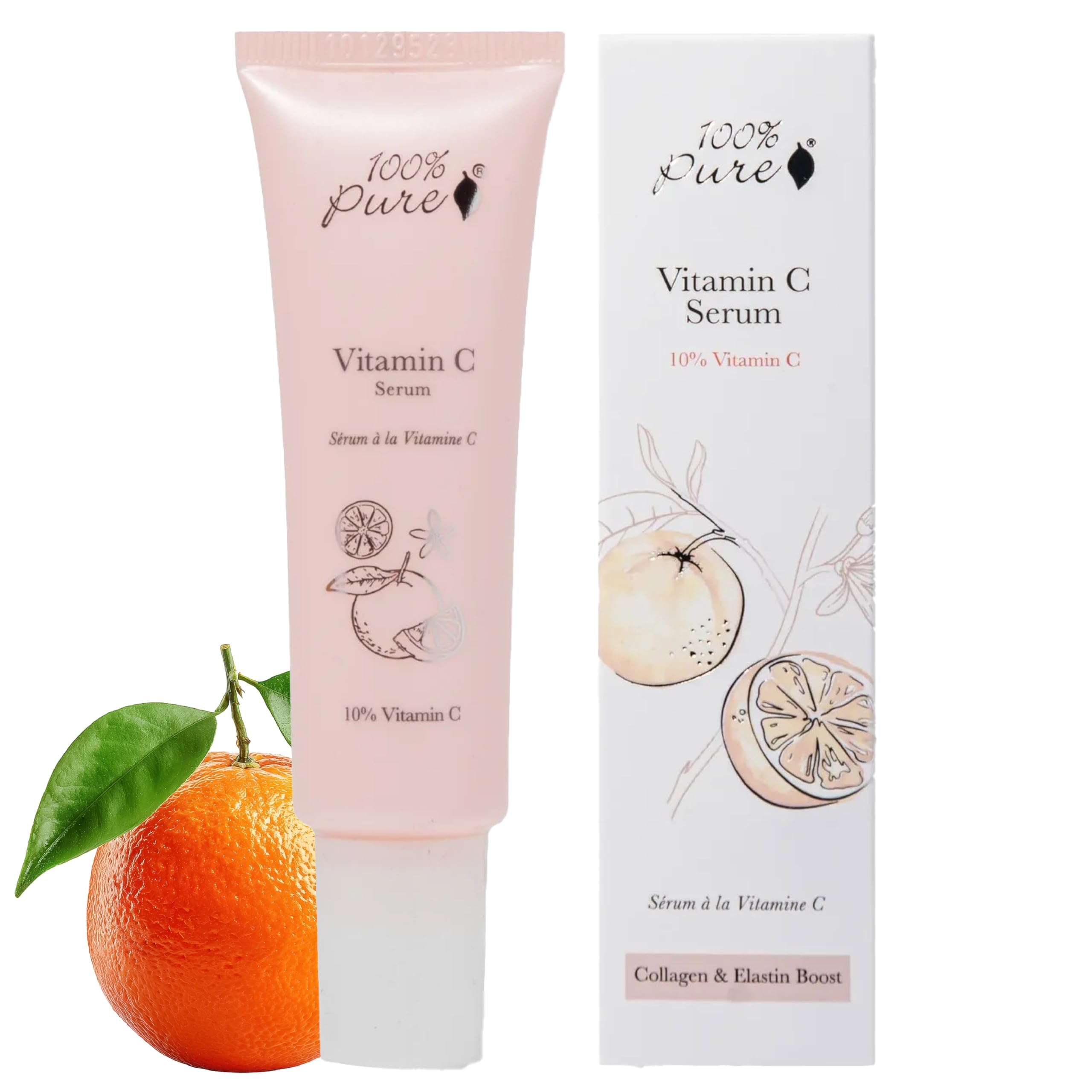 100% PURE Vitamin C Serum bottle showing brightening and hydrating potential