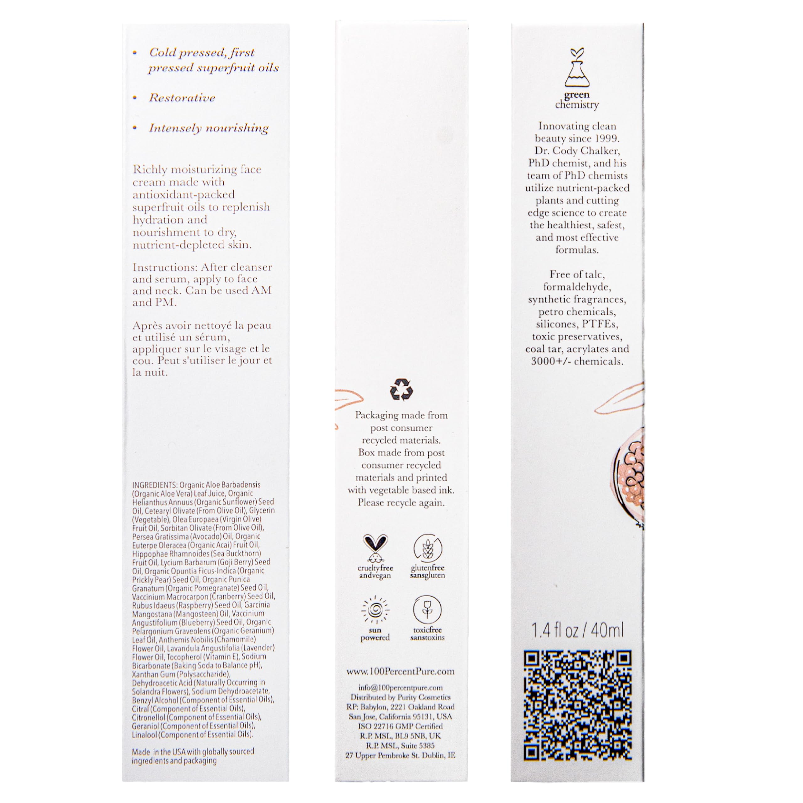 100% PURE skin glow after use suggesting hydrated, comfortable complexion.