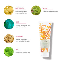 Luxurious lather from 100% PURE Kelp & Mint Volumizing Shampoo in action.