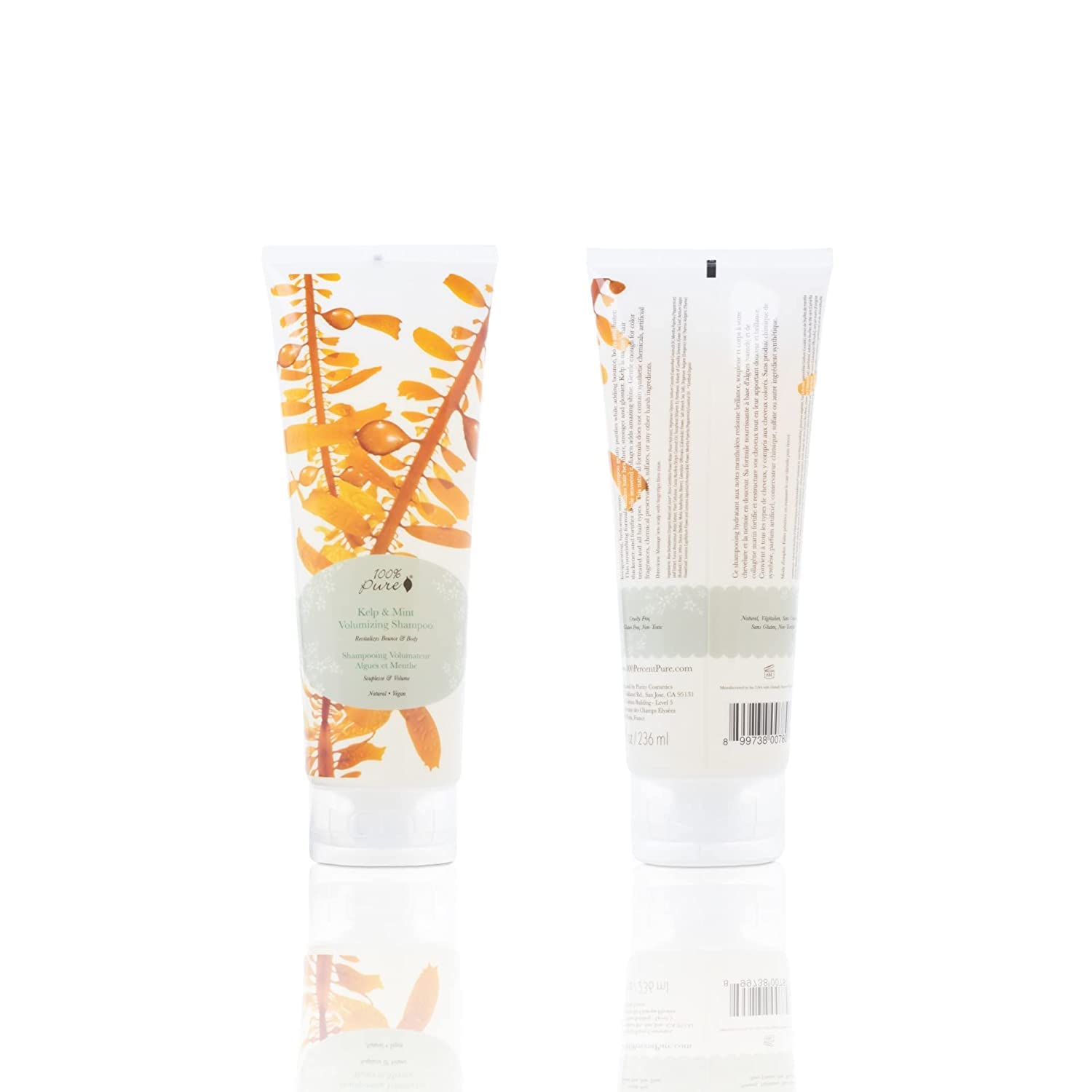 Herbal neem and peppermint refresh the scalp with 100% PURE shampoo.