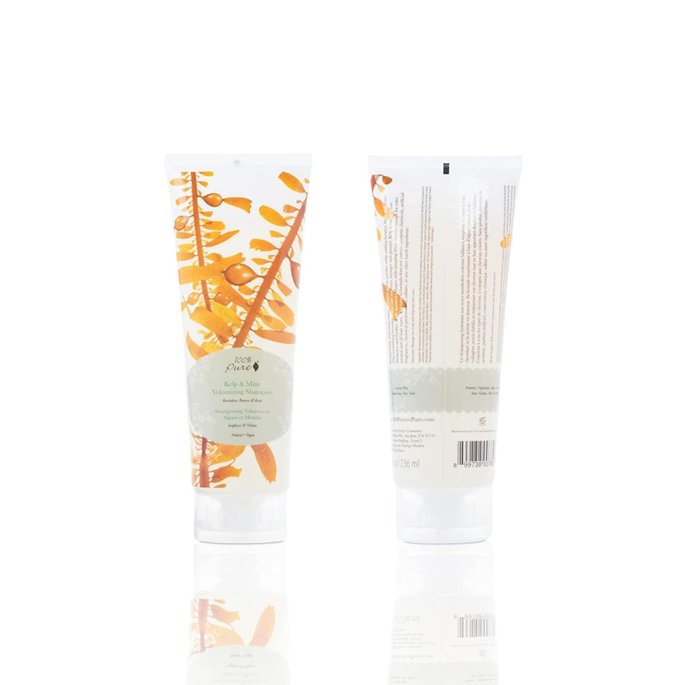 Herbal neem and peppermint refresh the scalp with 100% PURE shampoo.