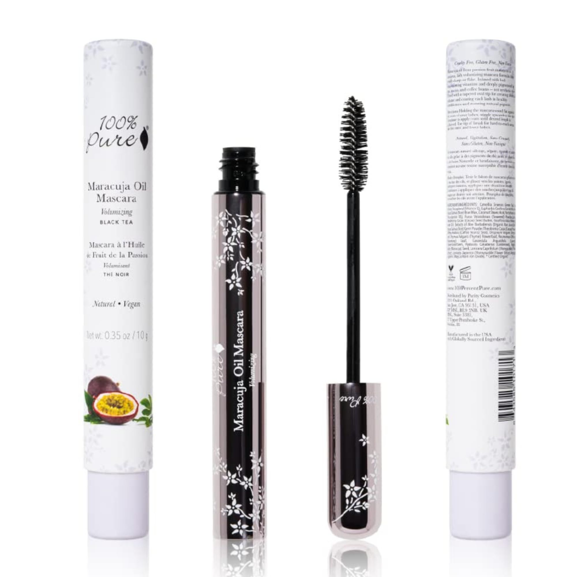 100% PURE Maracuja Oil Mascara precision tip for layered coverage