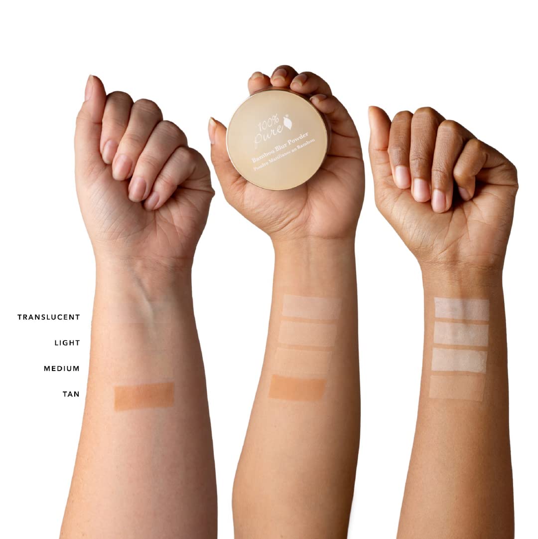 100percentpure bamboo blur powder creates a veil-like setting for a natural look.