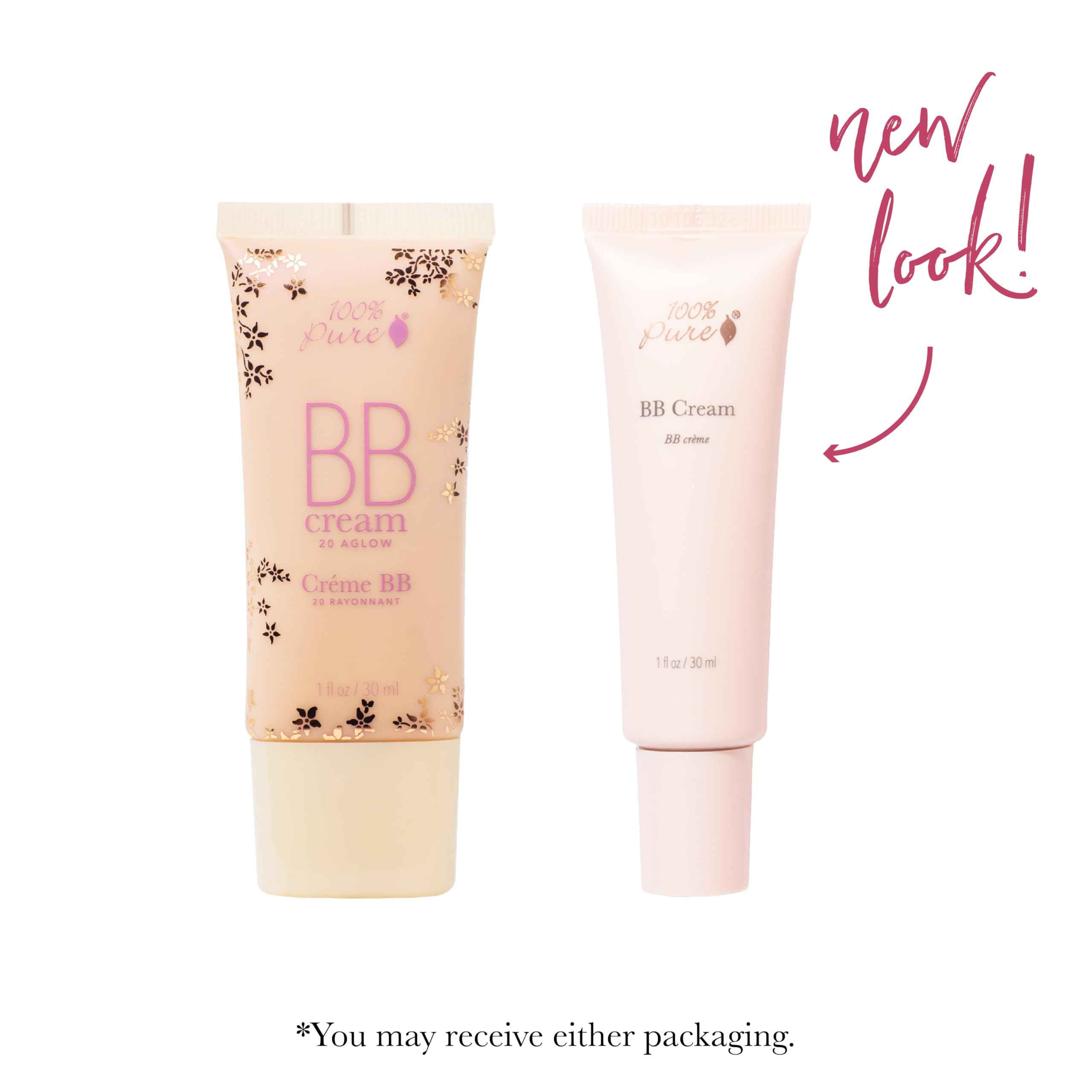 Application close-up of 100% PURE BB Cream Shade 20 Aglow on skin for buildable coverage.