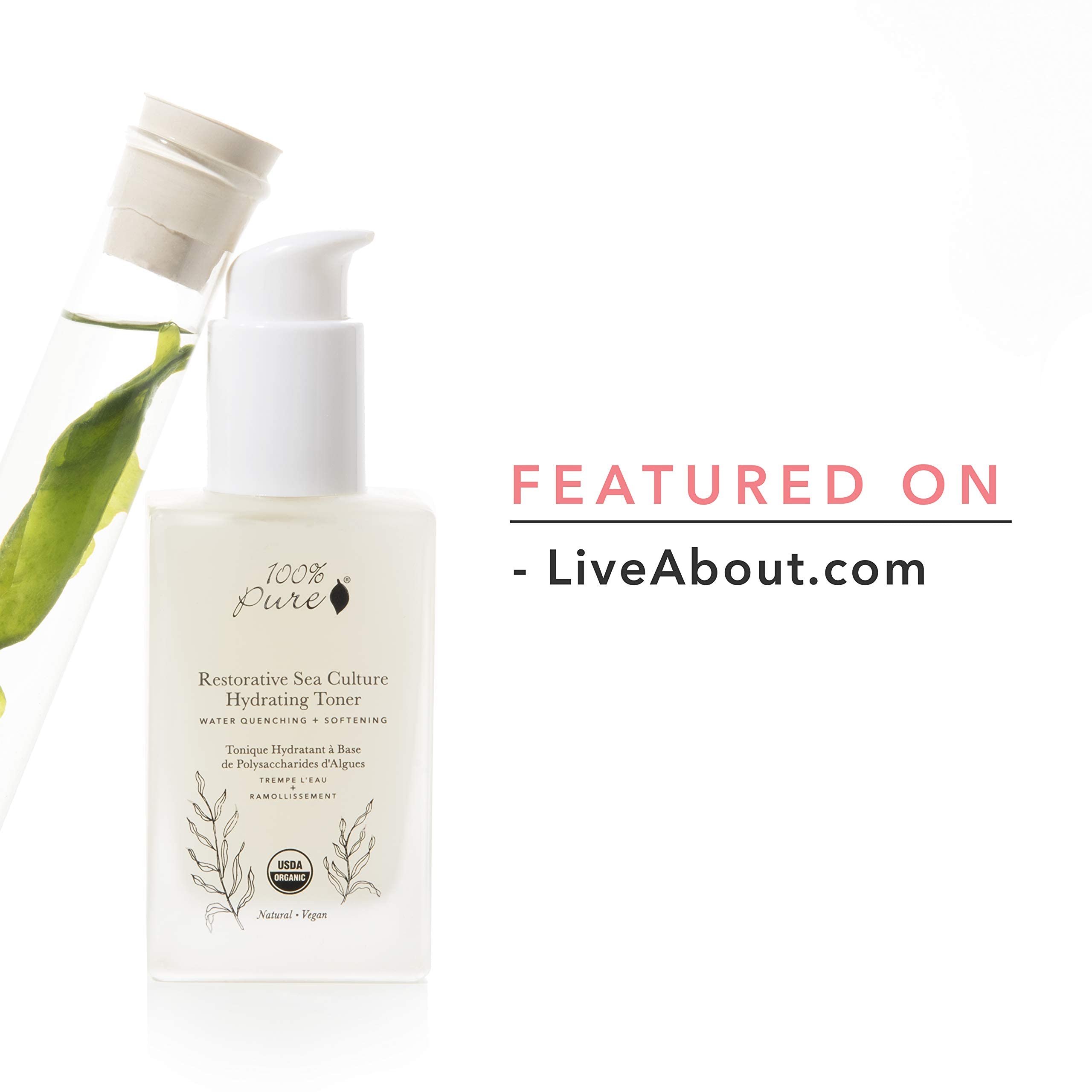 100% PURE Restorative Sea Essence Toner blood orange vetiver lavender oils scent.