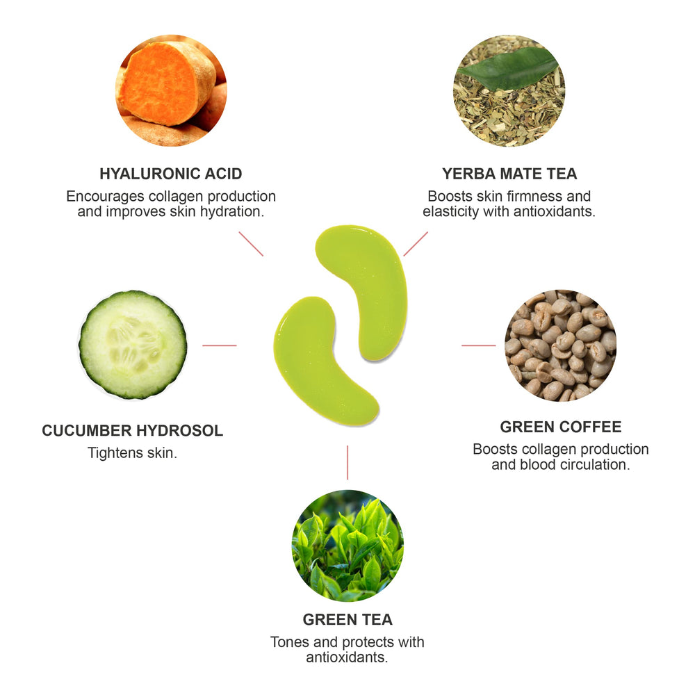 Ingredients close-up featuring cucumber and hyaluronic acid for skin nourishment.