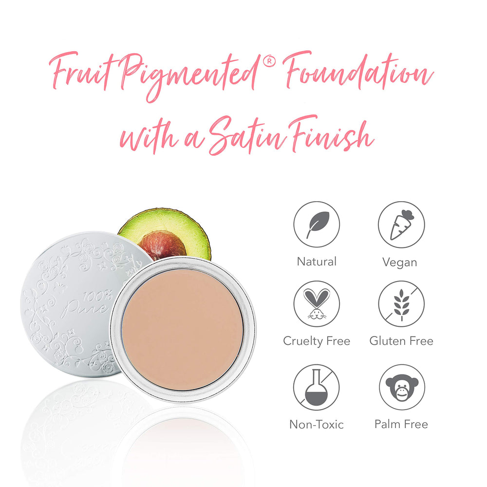 100% PURE Cream Foundation Concealer fruit-pigmented formula provides natural color from fruit pigments.