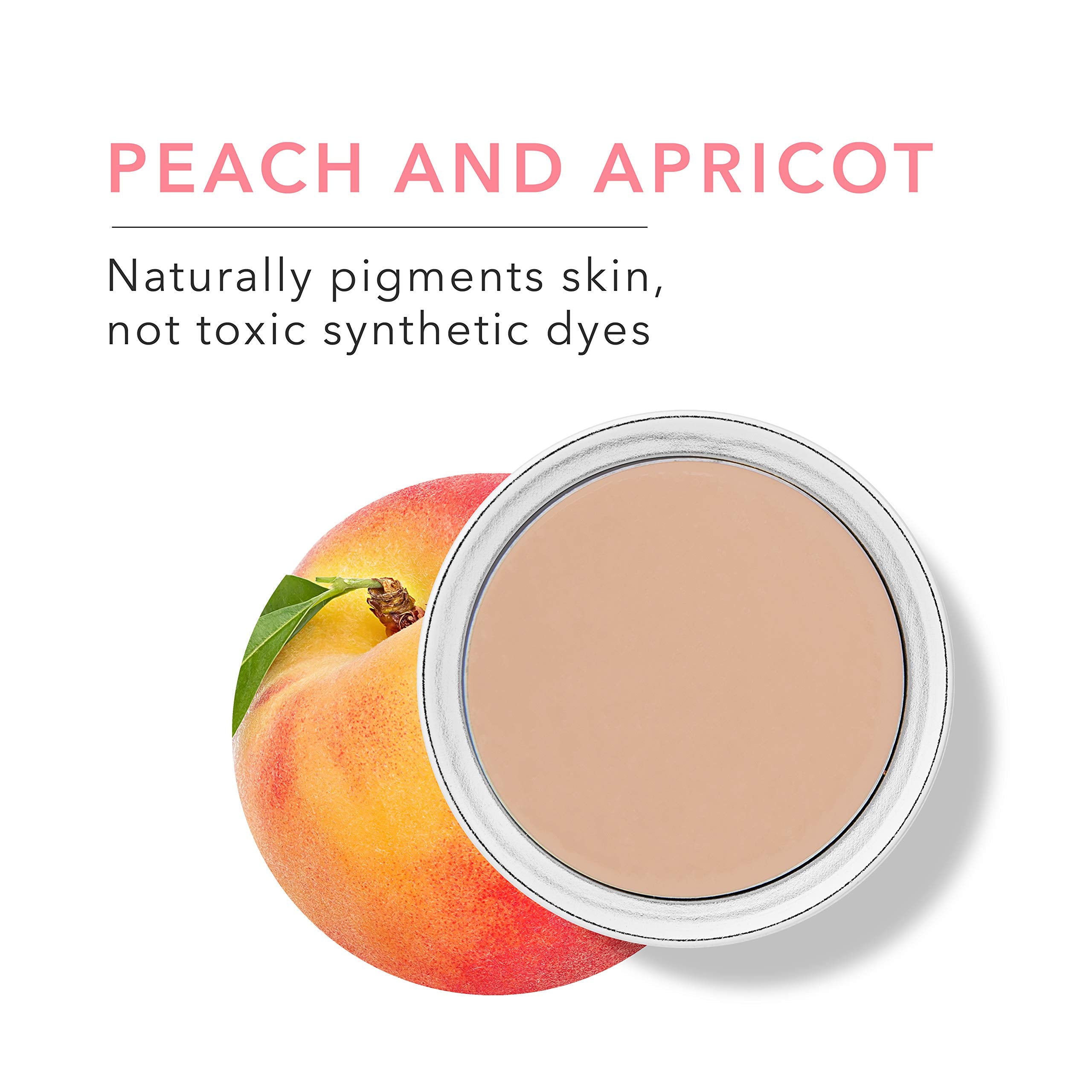 100% PURE Cream Foundation Concealer Sand texture highlights creamy, blendable consistency.