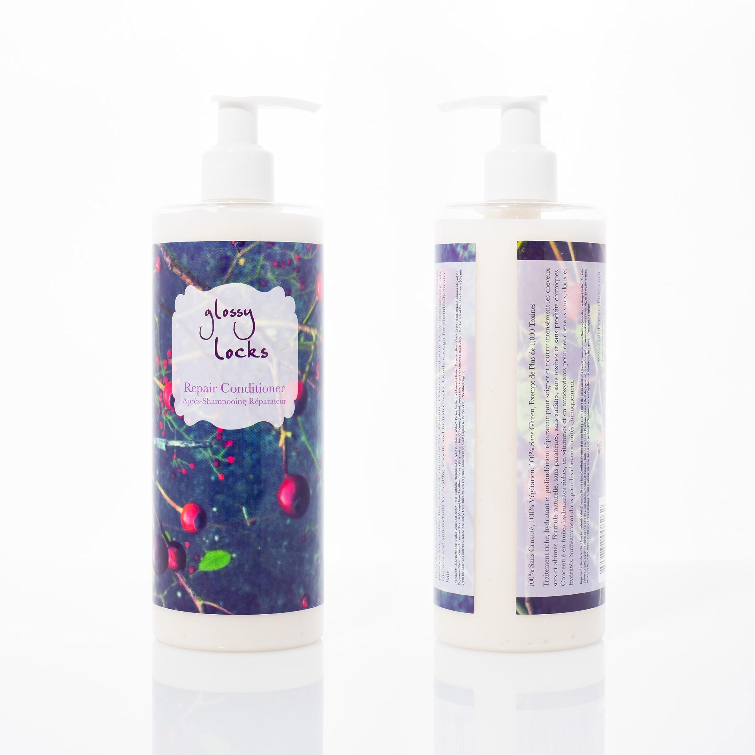 100% PURE finished glossy strands close-up showcasing renewed shine and softness.