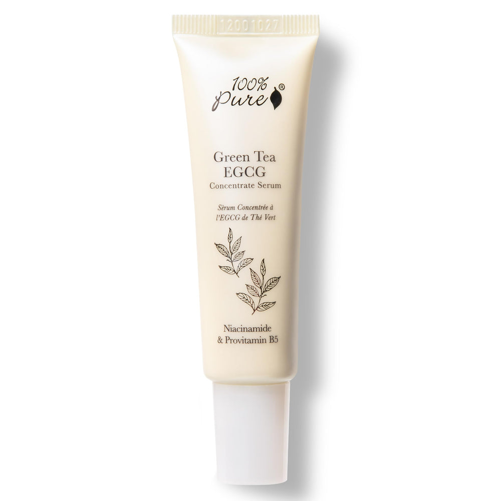 100% PURE Green Tea EGCG Serum bottle for daily anti-wrinkle care.