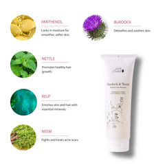Shampoo lather showing gentle cleansing of dry scalp by 100% PURE