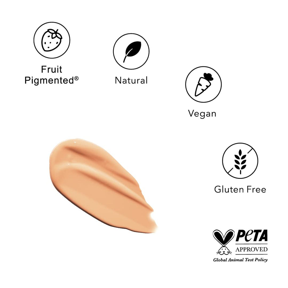 Moisturizing foundation swatch displaying lightweight, matte finish