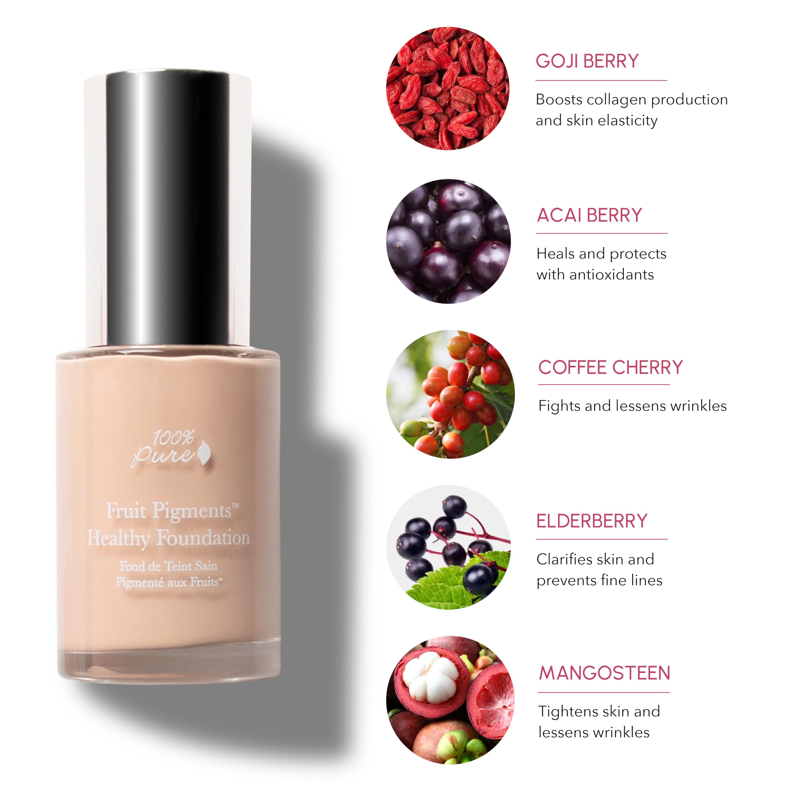 100% PURE swatch on skin revealing warm undertone blend