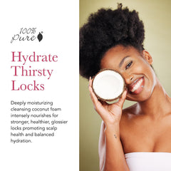 Rich cream lather from 100% PURE shampoo for gentle cleansing and hydration