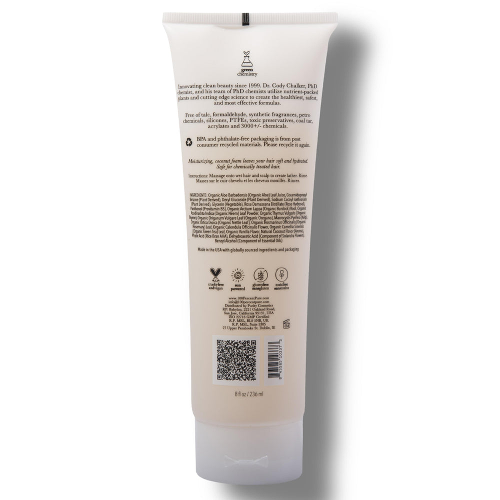 Eco-friendly packaging of 100% PURE Honey & Coconut Restorative Shampoo