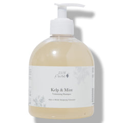 100% PURE Kelp & Mint Shampoo bottle for sulfate-free cleansing and vibrant hair.