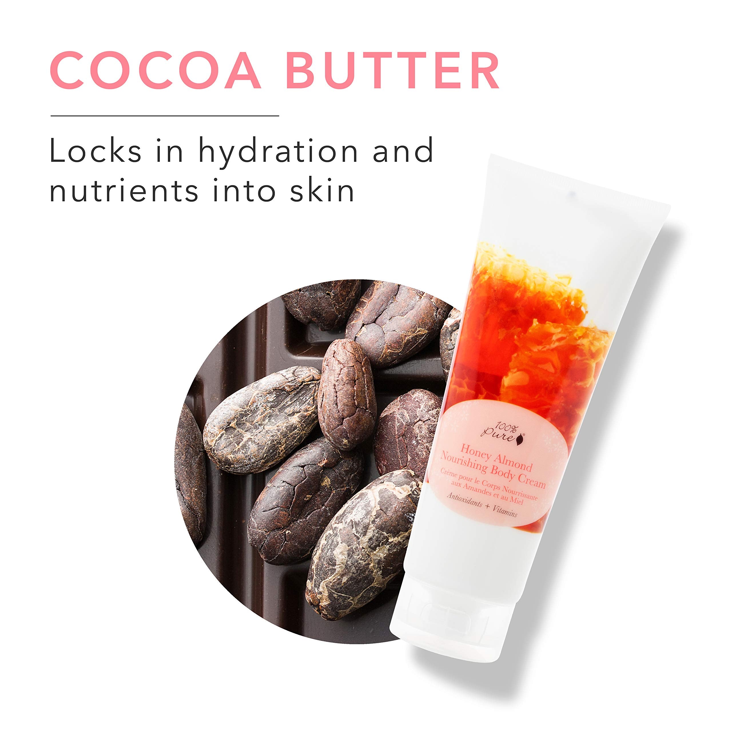 Cream texture close-up from 100% PURE Nourishing Body Cream for smooth skin