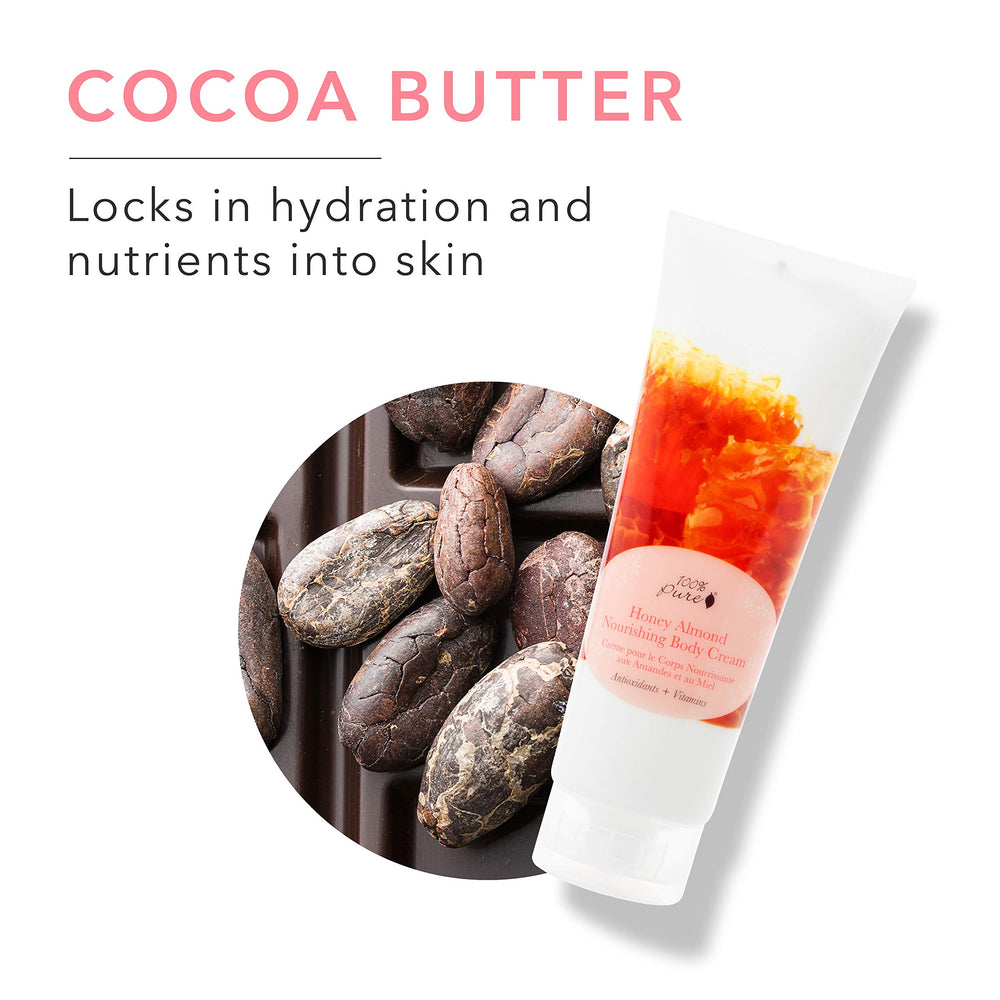 Cream texture close-up from 100% PURE Nourishing Body Cream for smooth skin