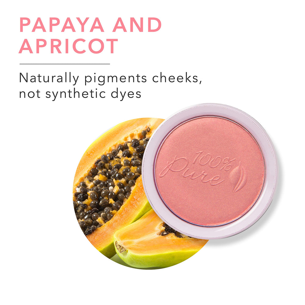 Rosehip oil nourishes skin while you wear 100% PURE blush
