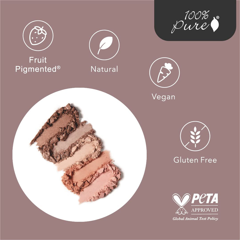 100% PURE Pretty Naked eyeshadow trio creates versatile day to night looks.