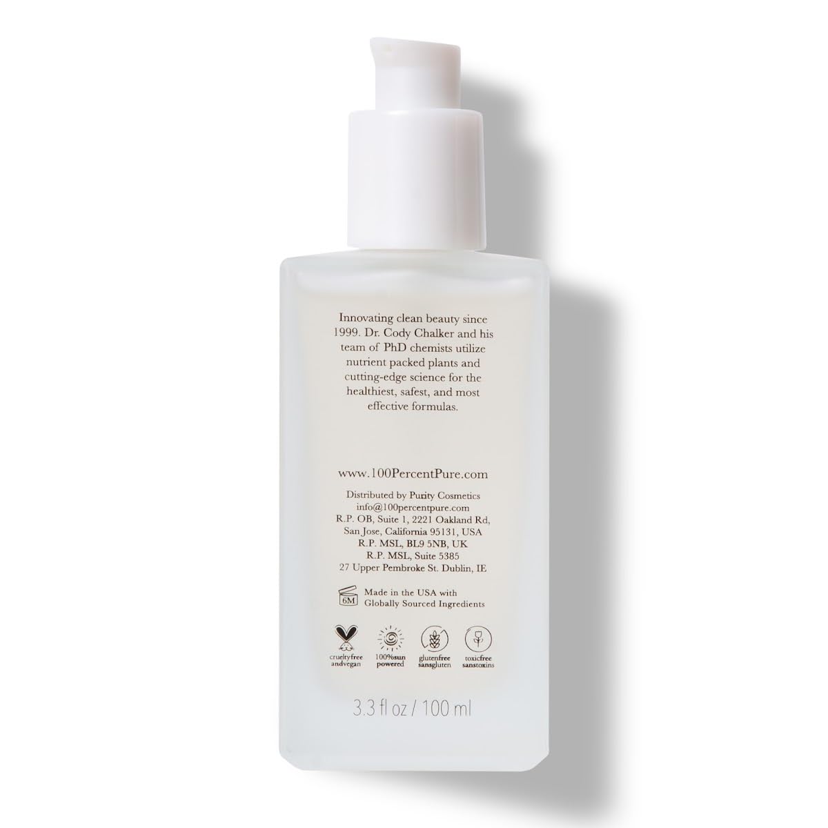 Closeup of 100% PURE Restorative Sea Essence Toner label highlighting organic witch hazel.