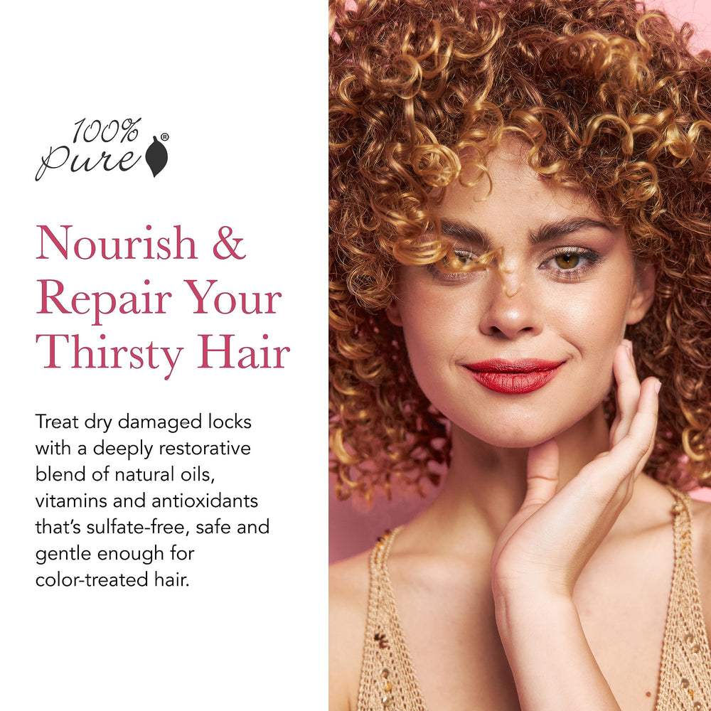 100% PURE rich creamy conditioner jar highlighting deep hydration for dry, damaged hair.