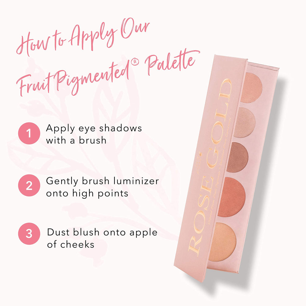 100% PURE Rose Gold ingredients section showing plant-based formula.