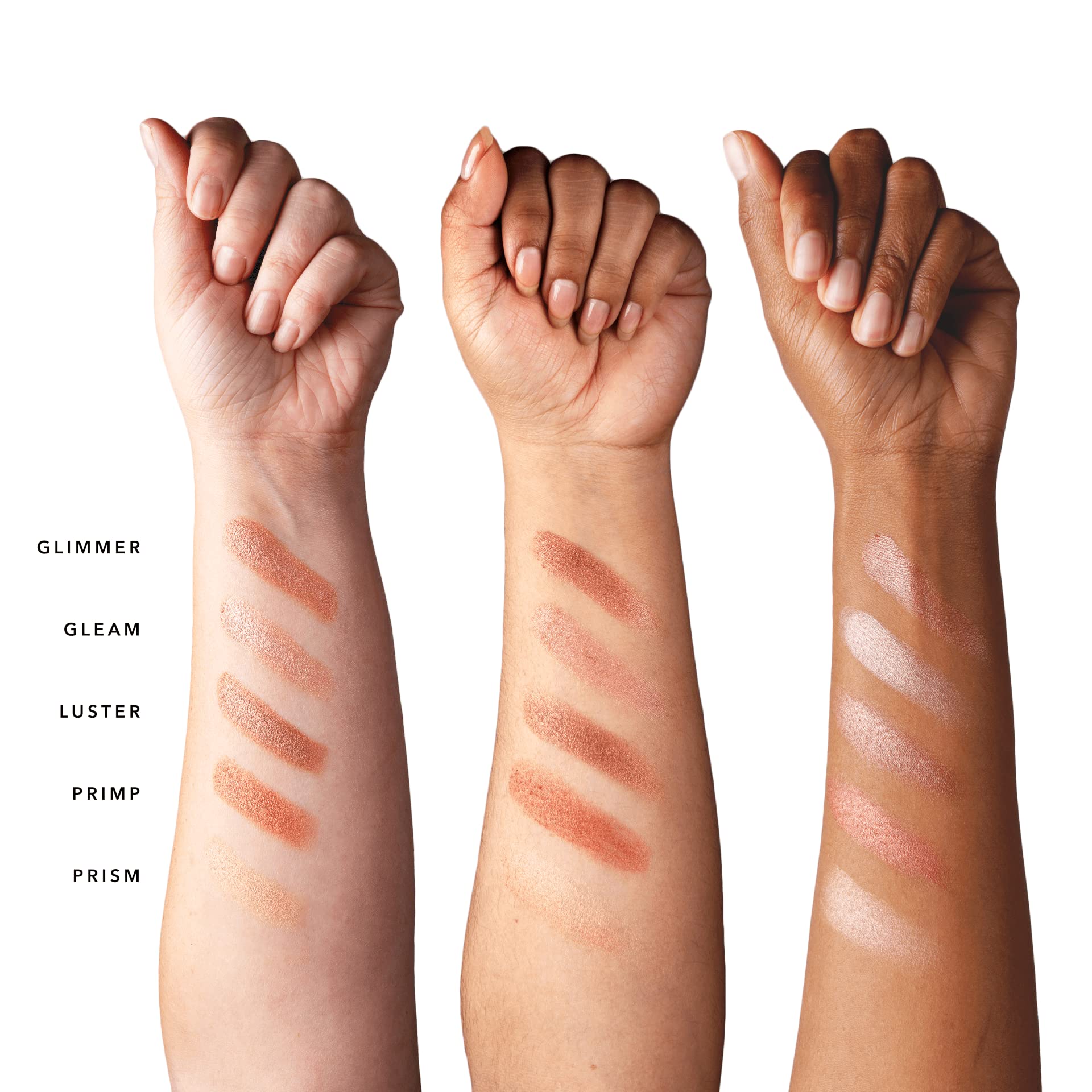 100% PURE Rose Gold luminizer close-up highlighting pearly glow.