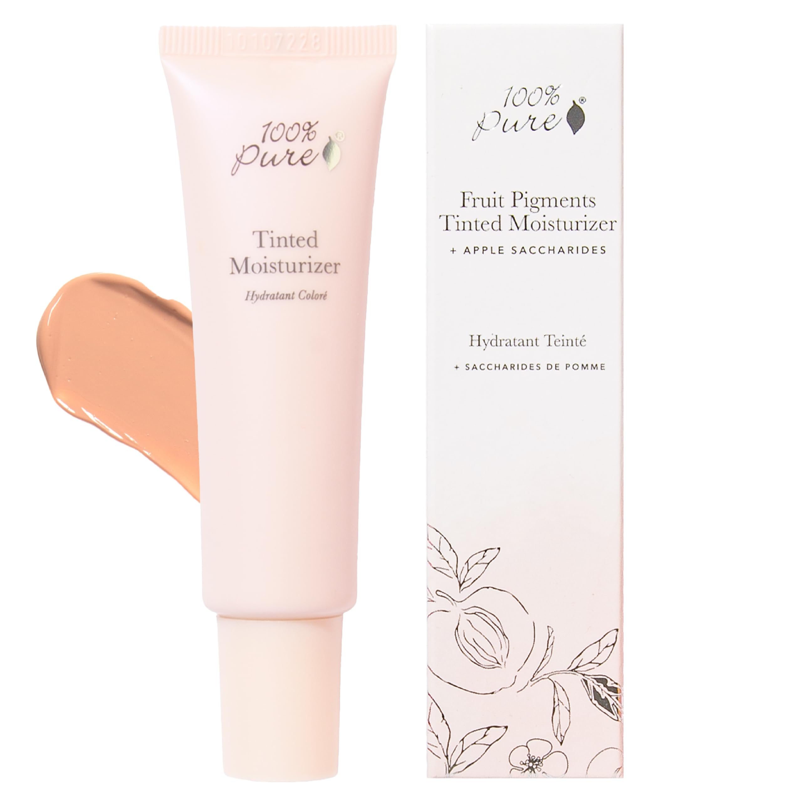 100% PURE tinted moisturizer Alpine Rose bottle with a dewy finish for fair skin