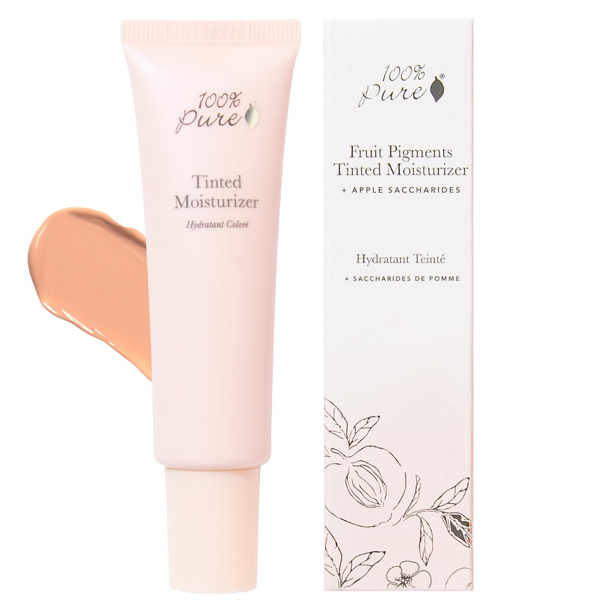 100% PURE tinted moisturizer Alpine Rose bottle with a dewy finish for fair skin