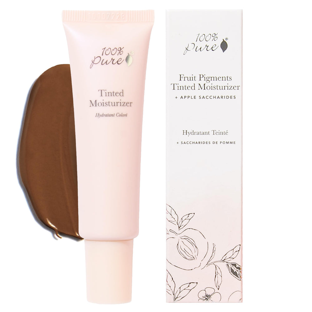 100% PURE Tinted Moisturizer cocoa light bottle for a natural glow