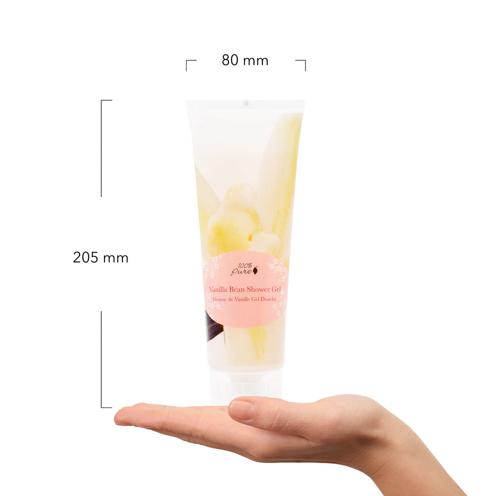 Skin looks hydrated after using 100% PURE Vanilla Bean Shower Gel