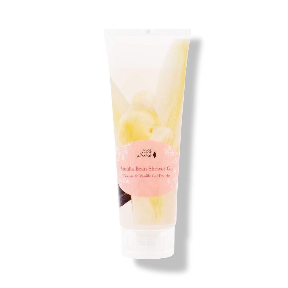 100% PURE Vanilla Bean Shower Gel bottle ready for daily cleansing and hydration