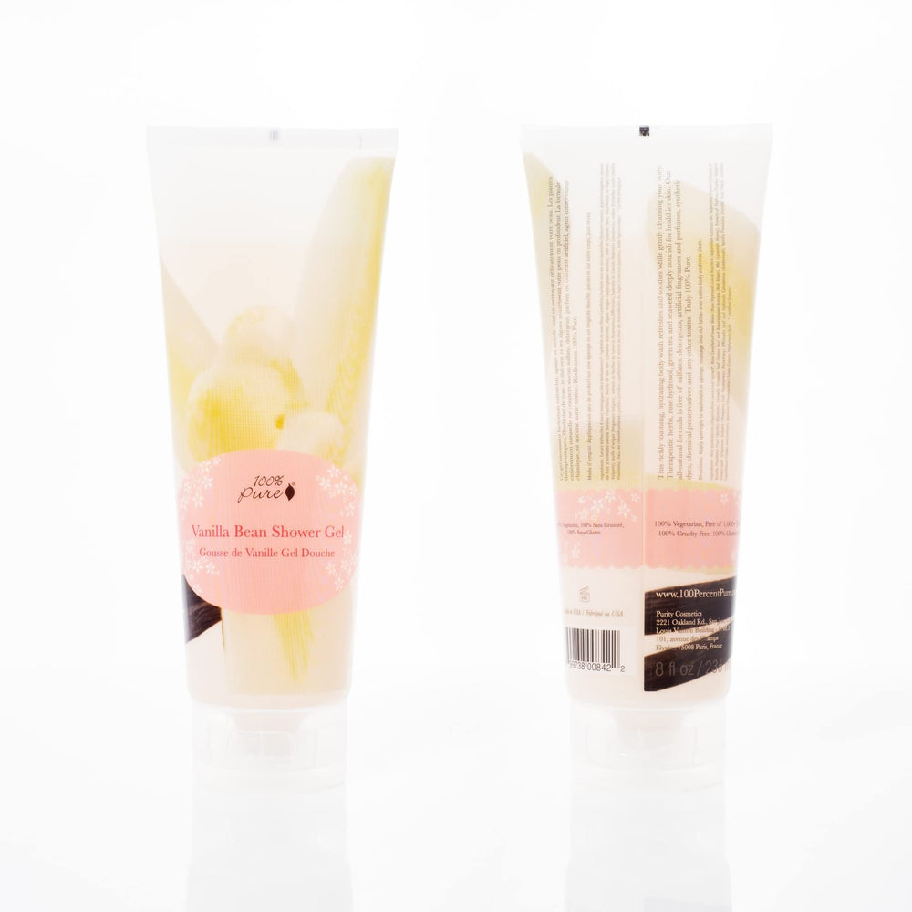 Creamy lather from 100% PURE Vanilla Bean Shower Gel for luxurious cleansing