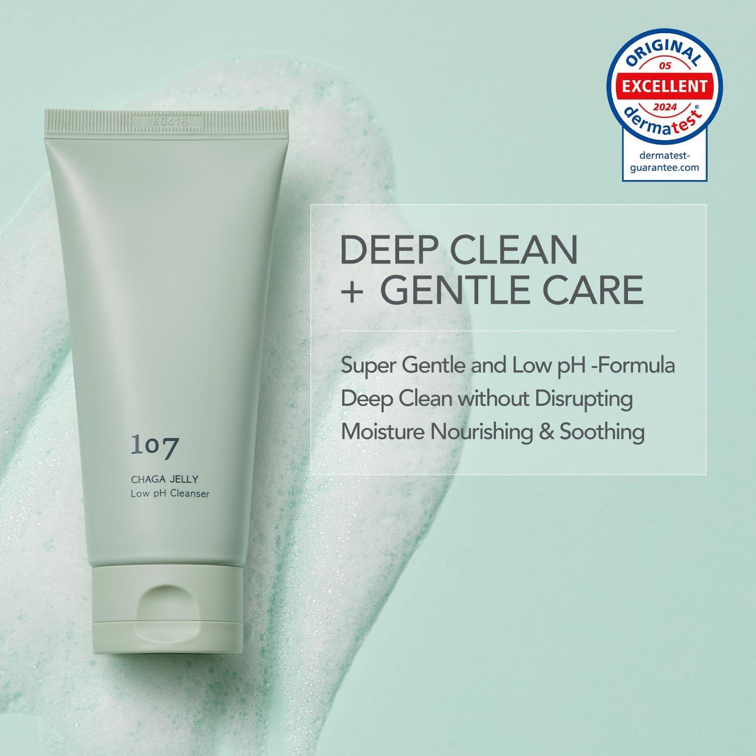 107 Gentle Gel Cleanser with fermented ingredients supports a balanced complexion
