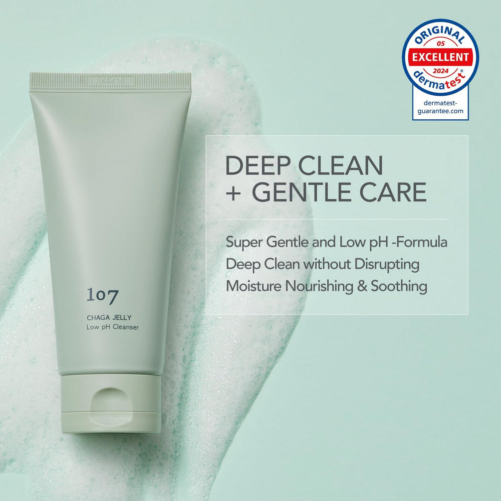 107 Gentle Gel Cleanser with fermented ingredients supports a balanced complexion