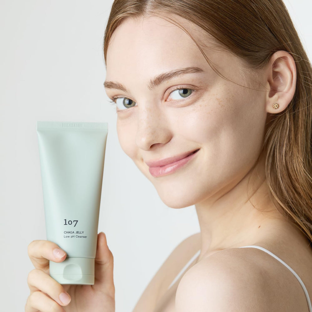107 Gentle Gel Cleanser foam close-up shows rich, gentle lather for sensitive skin