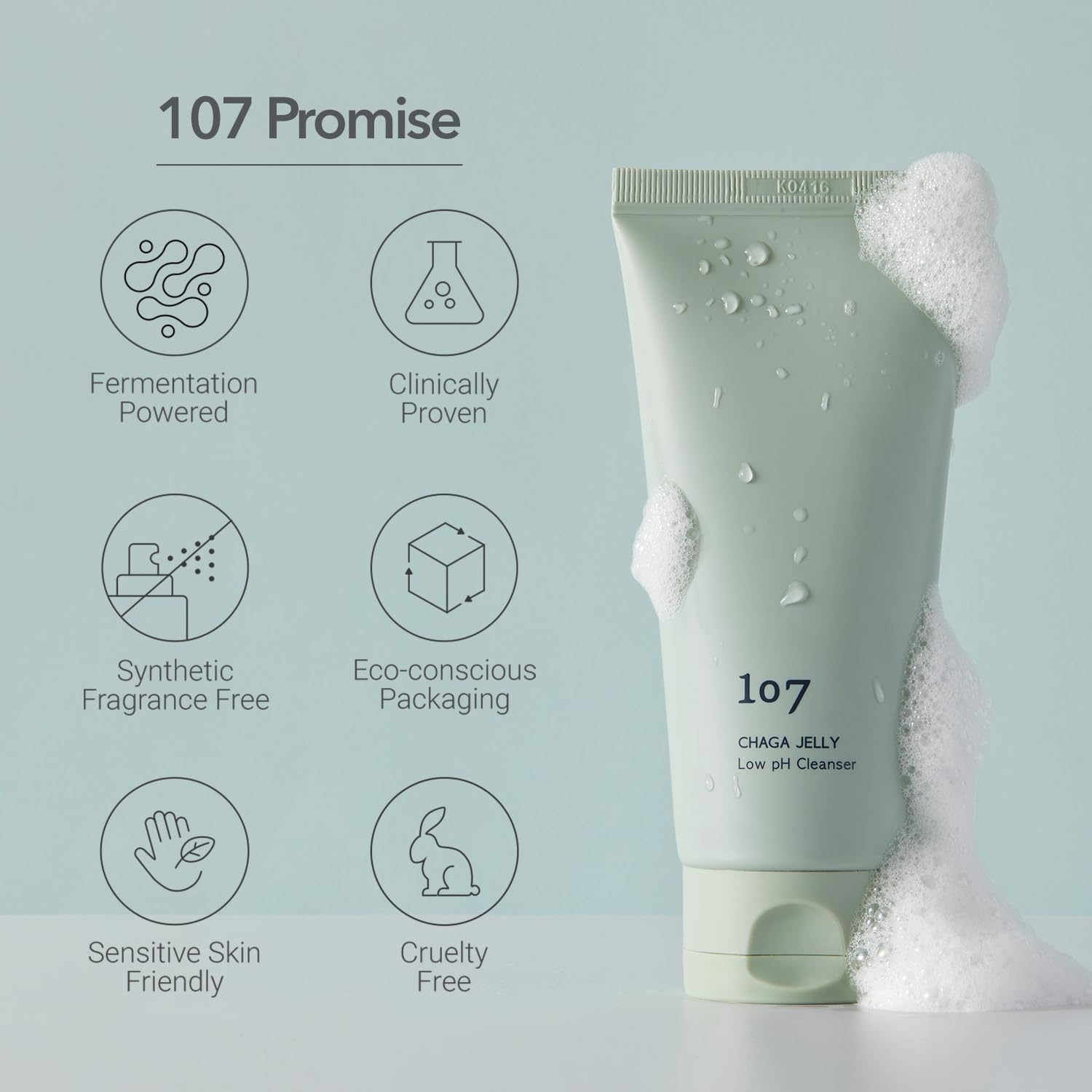 107 Gentle Gel Cleanser minimal ingredients designed for sensitive skin