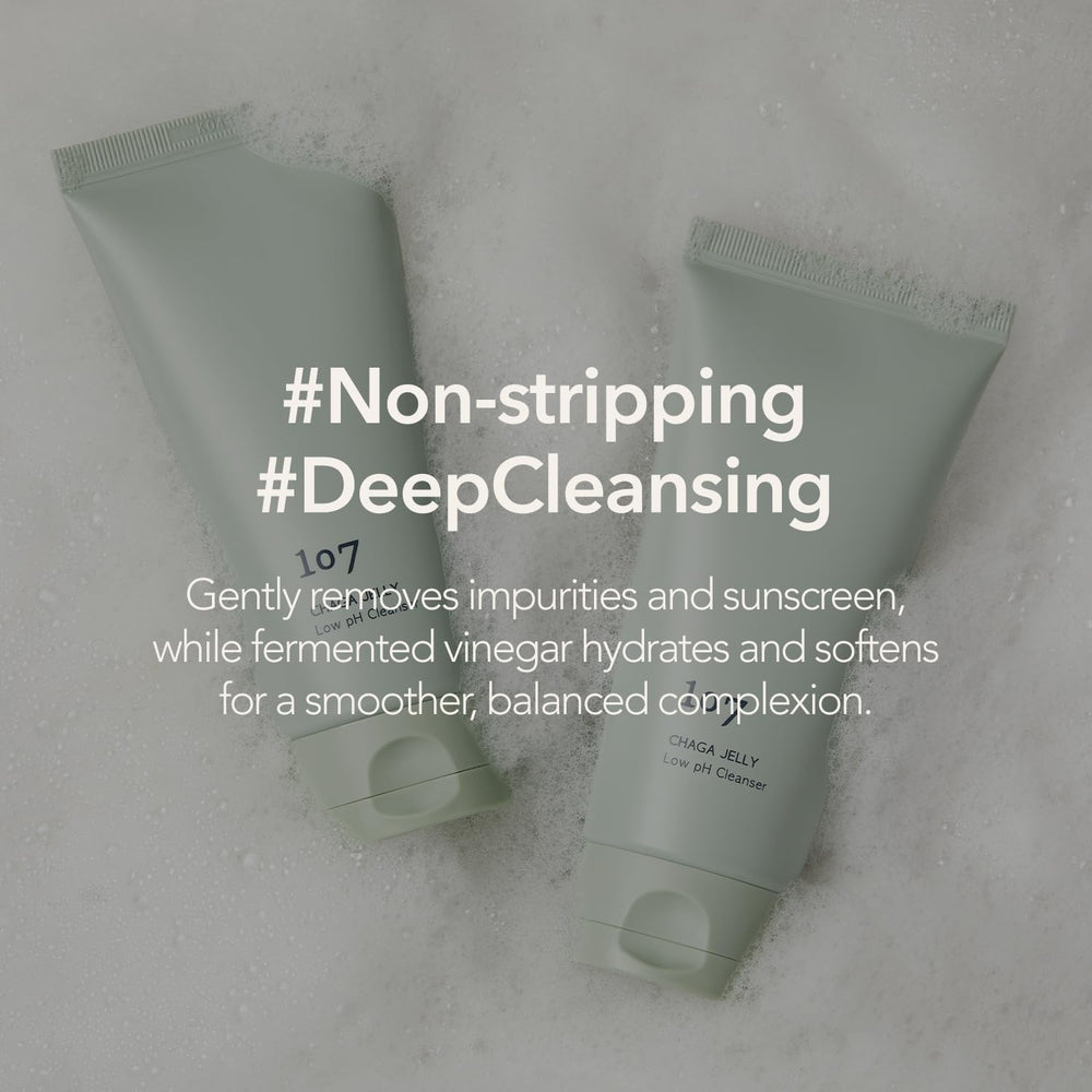 107 Gentle Gel Cleanser being applied for a light, non-stripping cleanse